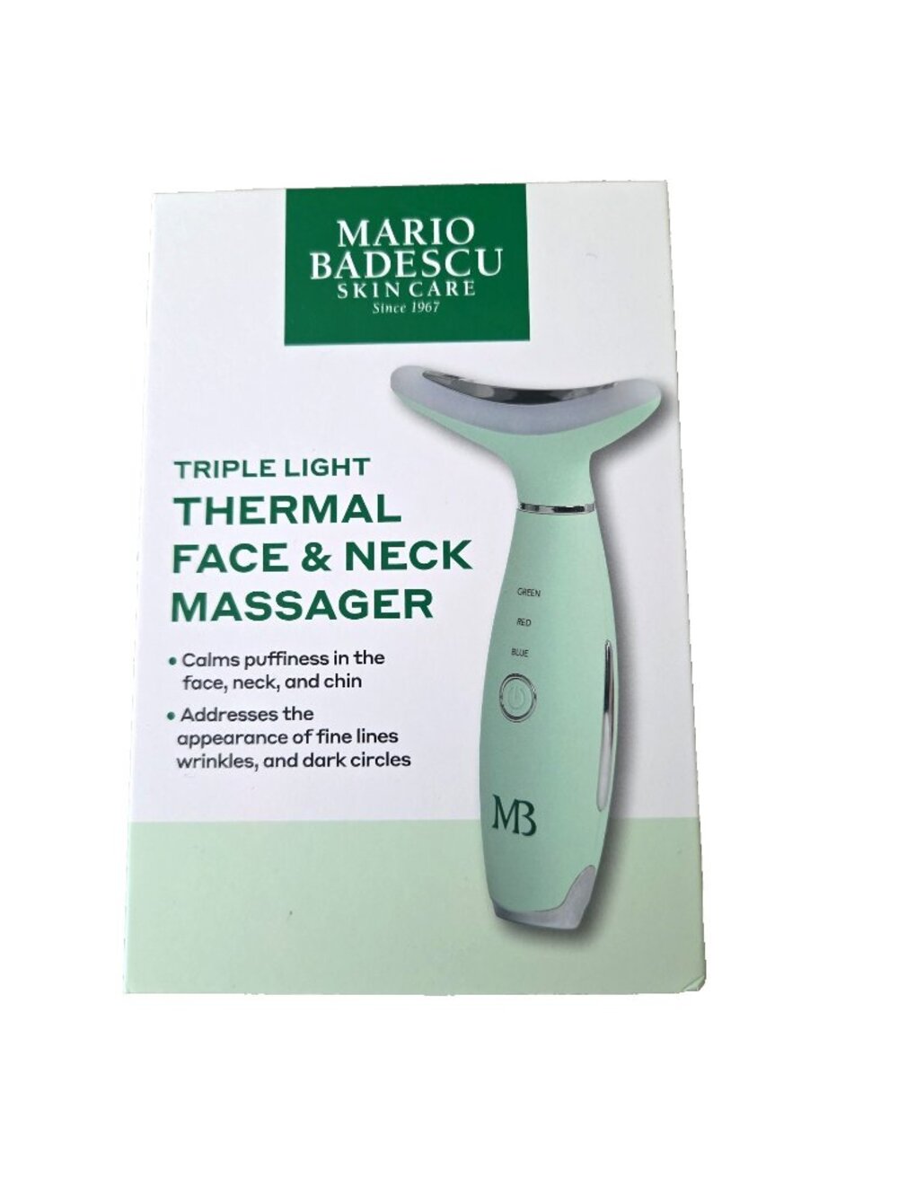 Mario Badescu Skincare Triple Light Thermal Face & Neck Massager NEW